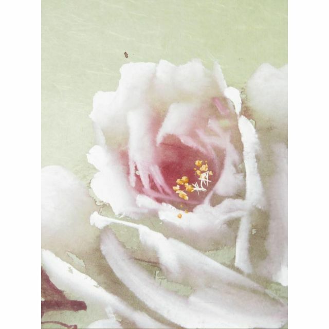 掛軸 君蘭『玖瑰 薔薇(バラ) 花画』中国画 紙本 肉筆 掛け軸 N11899