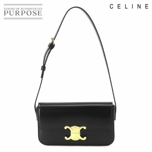 未使用 展示品 セリーヌ CELINE トリオンフ ショルダー バッグ レザー
