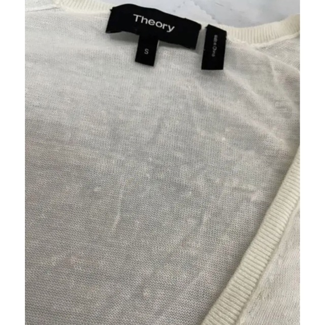 theory(セオリー)のセオリー　theory リネンセーター　ニット　ホワイト　白　麻　半袖　vネック レディースのトップス(ニット/セーター)の商品写真