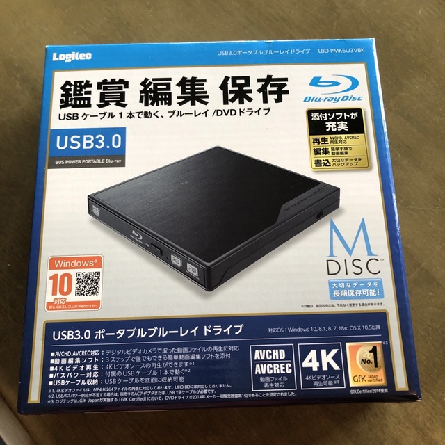 セール好評 Logitec Blu-rayディスクドライブ/USB3.2 Gen1(USB3.0)/スリム/書き込みソフト付/UHDBD対応/ブラック  LBD-PWA6U3LBK nojimaonline 通販 PayPayモール