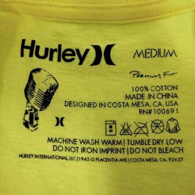 Hurley(ハーレー)のハーレー Hurley Tシャツ 半袖 ロゴプリント コットン 黄色 緑 M メンズのトップス(Tシャツ/カットソー(半袖/袖なし))の商品写真