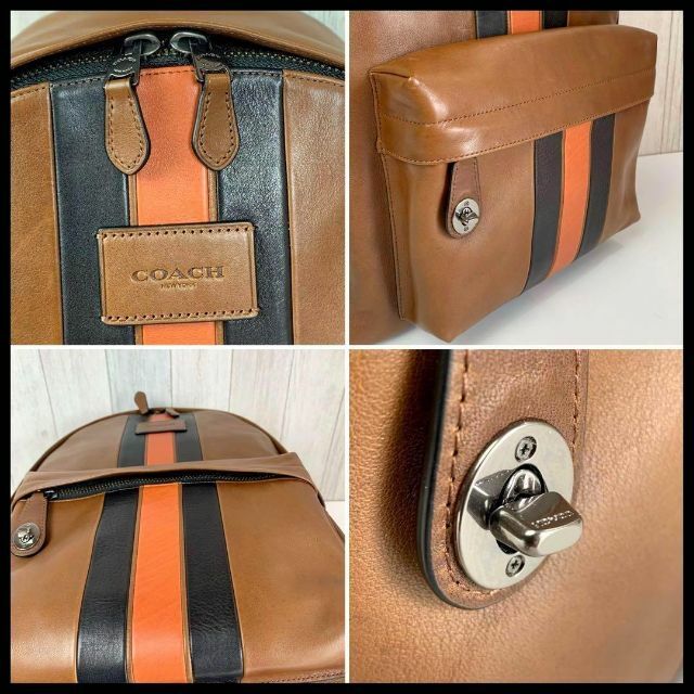 極美品✨COACH リュック バッグパック シグネチャー レザー ダークブラウン