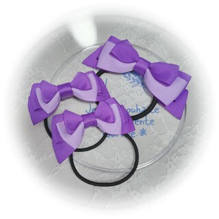 バイカラーヘアゴム・紫(ファッション雑貨)