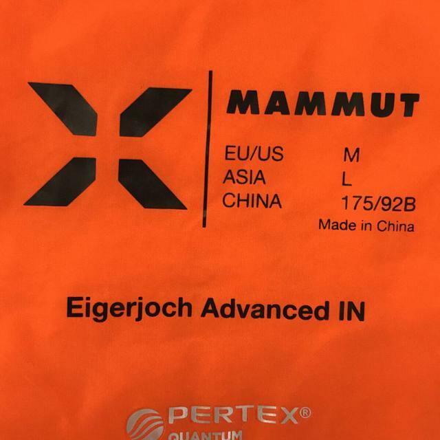 MAMMUT・インサレーション シャツ・EUサイズM（アジアL）