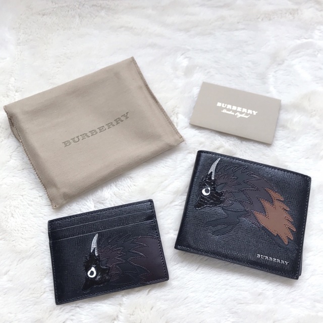 レア BURBERRY ビーストコレクション 二つ折り財布 カードケース セット