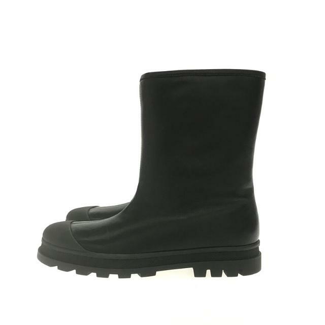 【新品】 MARNI / マルニ | 2020AW | Leather ankle boots with logo レザー ロゴパッチ ブーツ |  38 | ブラック | レディース