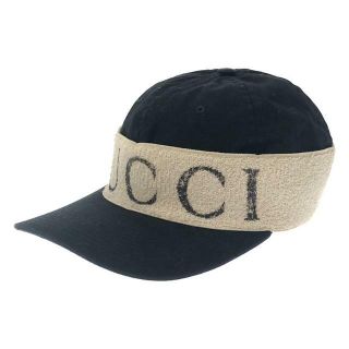 【美品】 GUCCI / グッチ | ニット バンド ロゴ ベースボール ハット ユニセックス 保存袋・箱付属あり | L59 | ブラック |  レディース