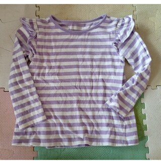 ニシマツヤ(西松屋)のボーダー 薄紫 ロンT 100(Tシャツ/カットソー)