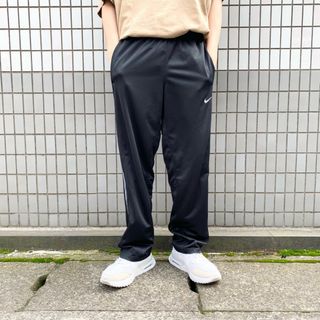 NIKE 00s ロゴ刺繍 ライン入 ゆったり太め 厚手生地 トラックパンツ