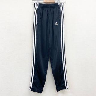 アディダス(adidas)のUS古着 アディダス adidas ジャージ トラックパンツ サイドスナップ スリーストライプス テーパード パフォーマンスロゴ 刺繍 サイズ：W26～34程度 L28.5 ブラック×ホワイト【中古】(スラックス/スーツパンツ)