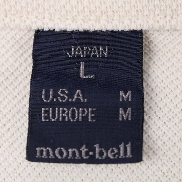 mont bell(モンベル)のモンベル 長袖ポロシャツ ロゴ 胸ポケット 無地 トップス アウトドア トレッキング 日本製 メンズ Lサイズ アイボリー mont-bell メンズのトップス(ポロシャツ)の商品写真