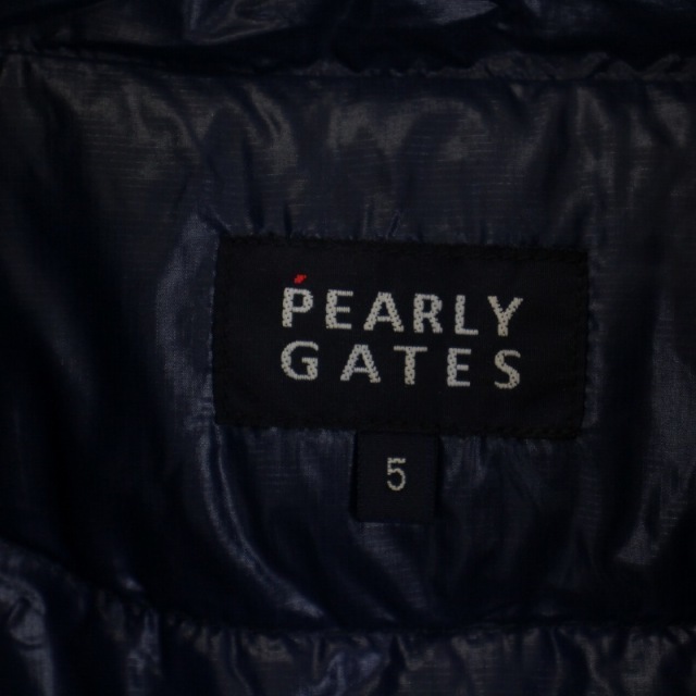 PEARLY GATES(パーリーゲイツ)のPEARLY GATES ダウンジャケット ジップアップ ロゴ ワッペン L 紺 メンズのジャケット/アウター(ダウンジャケット)の商品写真