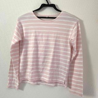 ムジルシリョウヒン(MUJI (無印良品))の328.無印良品 長袖Tシャツ 150 ライトピンク(Tシャツ/カットソー)