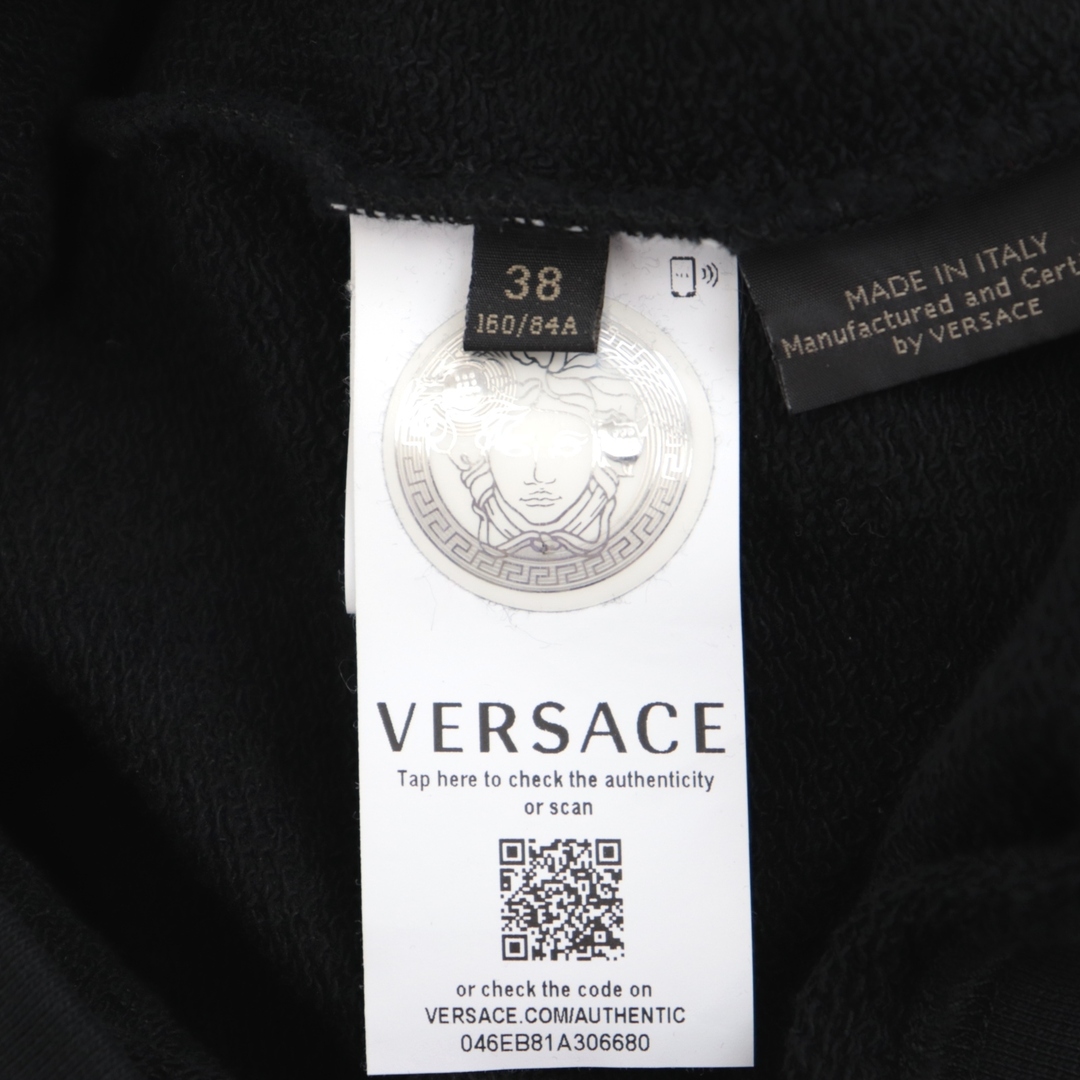 美品 ヴェルサーチ メデューサ ロゴ スウェットシャツ レディース 黒 黄色 38 トレーナー VERSACE