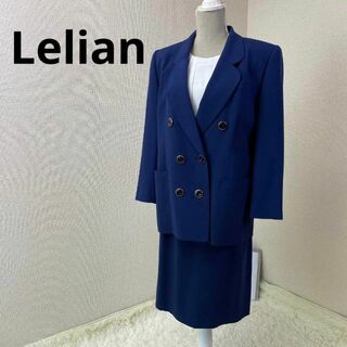 レリアン(leilian)のLelian　レディース　11　スカート　スーツ　紺ブレ　金ボタン　セットアップ(スーツ)