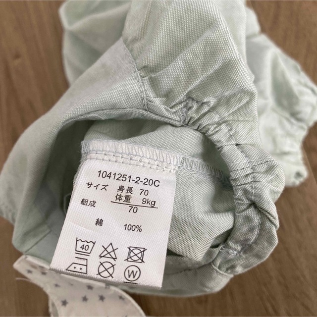 アカチャンホンポ(アカチャンホンポ)のミントグリーン ロンパース♡70 キッズ/ベビー/マタニティのベビー服(~85cm)(ロンパース)の商品写真