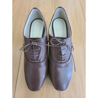 エスペランサ(ESPERANZA)の美品エスペランサ オックスフォードシューズ厚底 ブラウンMサイズ(ローファー/革靴)