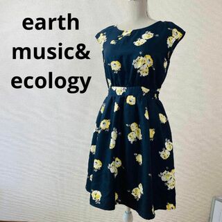 アースミュージックアンドエコロジー(earth music & ecology)のearth music&ecology　イエロー　レディースMワンピース(ひざ丈ワンピース)