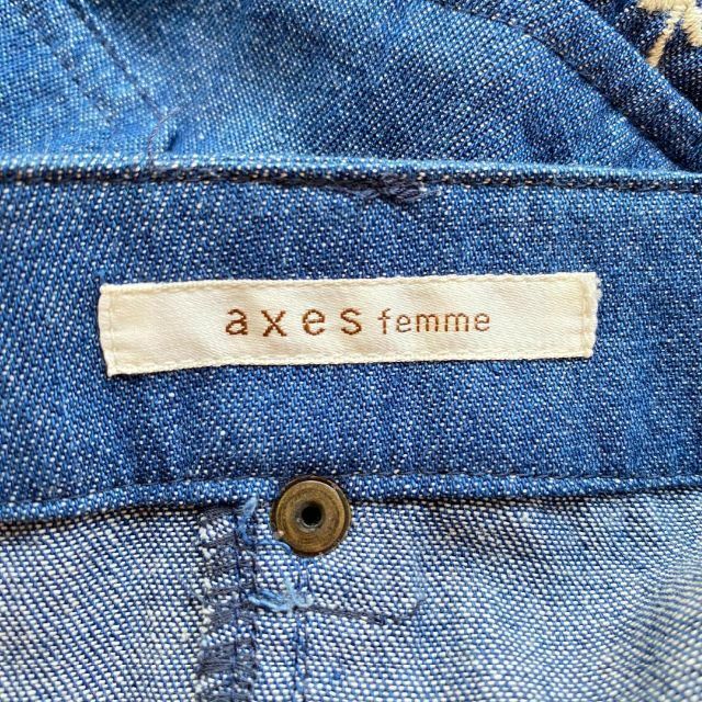 新品　axes femme　レディース　M　デニム　スカート　レース　刺繍 レディースのスカート(ミニスカート)の商品写真