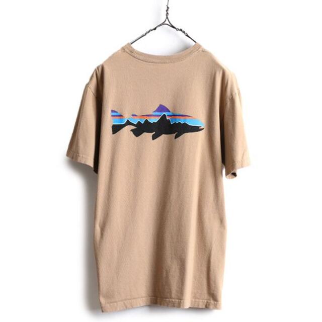 patagonia(パタゴニア)のパタゴニア プリント 半袖 Tシャツ M 茶 フィッツロイ トラウト アウトドア メンズのトップス(Tシャツ/カットソー(半袖/袖なし))の商品写真