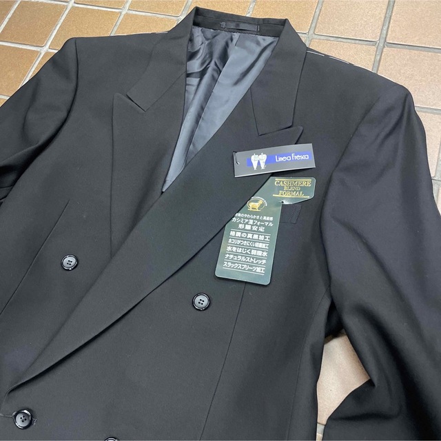 半額以下新品 メンズ 礼服 喪服 ダブルスーツ  カシミア混