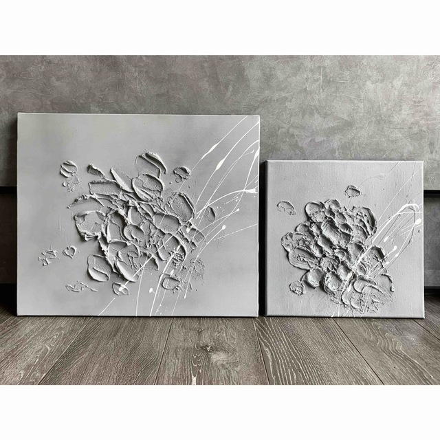 モダンアート 2枚set テクスチャーアート 現代アート インテリア 絵画
