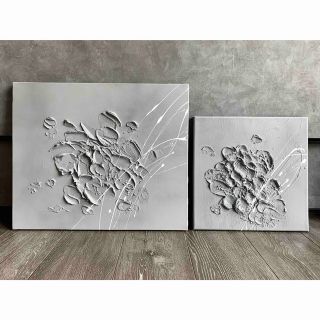 モダンアート 2枚set テクスチャーアート 現代アート インテリア 絵画