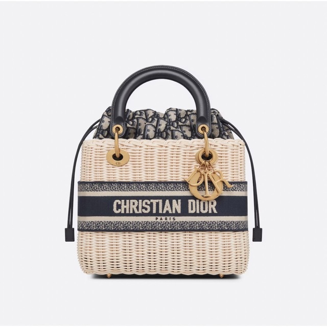 新品 ディオール LADY DIOR バッグ ミディアム かごバッグ オブリーク