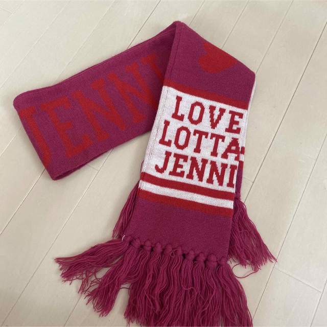 JENNI(ジェニィ)のsister Jenni ジェニィ　キッズ　マフラー　ピンク　ロゴ　女の子 キッズ/ベビー/マタニティのこども用ファッション小物(マフラー/ストール)の商品写真