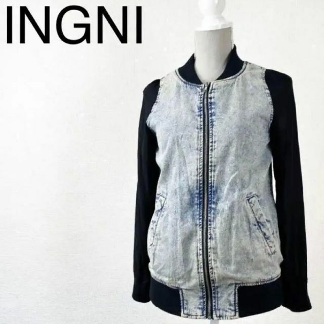 INGNI(イング)のINGNI　イング　レディース　袖　シースルー　デニム　アウター　春 レディースのジャケット/アウター(Gジャン/デニムジャケット)の商品写真