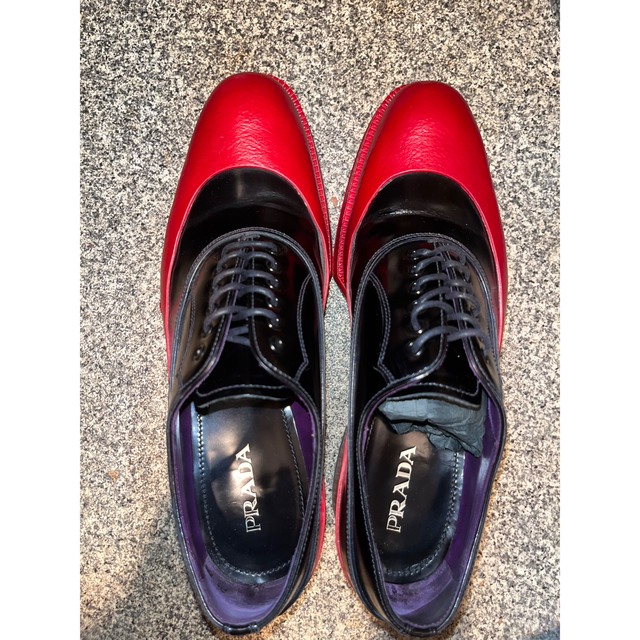 PRADA 12AW ラバーソール レザーシューズ 28000円 メンズ 靴/シューズ