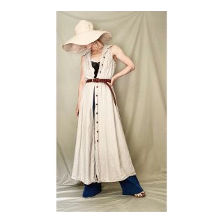 vintage sleeveless dress マキシ丈ワンピース(ロングワンピース/マキシワンピース)