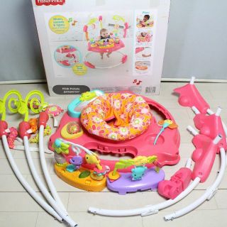 フィッシャープライス(Fisher-Price)のレインフォレスト　ジャンパルーピンク フラワー 電池入 洗濯済 箱付☆6(ベビージム)