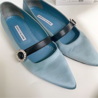 マノロブラニク(MANOLO BLAHNIK)のマノロブラニク⭐︎サテンパンプス38サイズ(ハイヒール/パンプス)