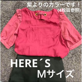 ヒアーズ(HERE'S)のHERE´S  紫系 袖シフォンブラウス Ｍサイズ(シャツ/ブラウス(半袖/袖なし))