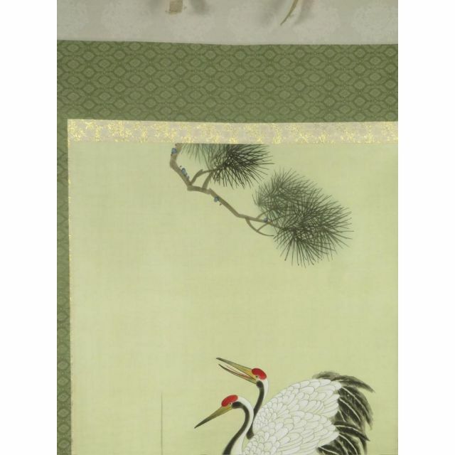 掛軸 雲茜『松鶴梅 花鳥図』中国画 絹本 肉筆 共箱付 掛け軸 掛軸 雲茜『松鶴梅 花鳥図』中国画 絹本 肉筆 共箱付 掛け軸