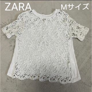 ザラ(ZARA)のZARA Mサイズ  レース トップス カットソー(カットソー(半袖/袖なし))