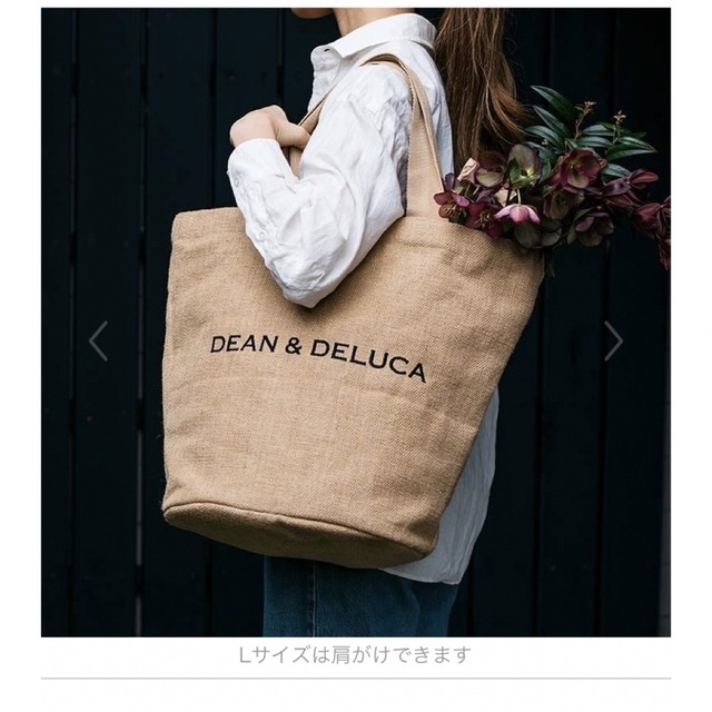 本体麻ハンドルアクリルサイズ20周年DEAN & DELUCA ジュートマーケットトートバッグ S