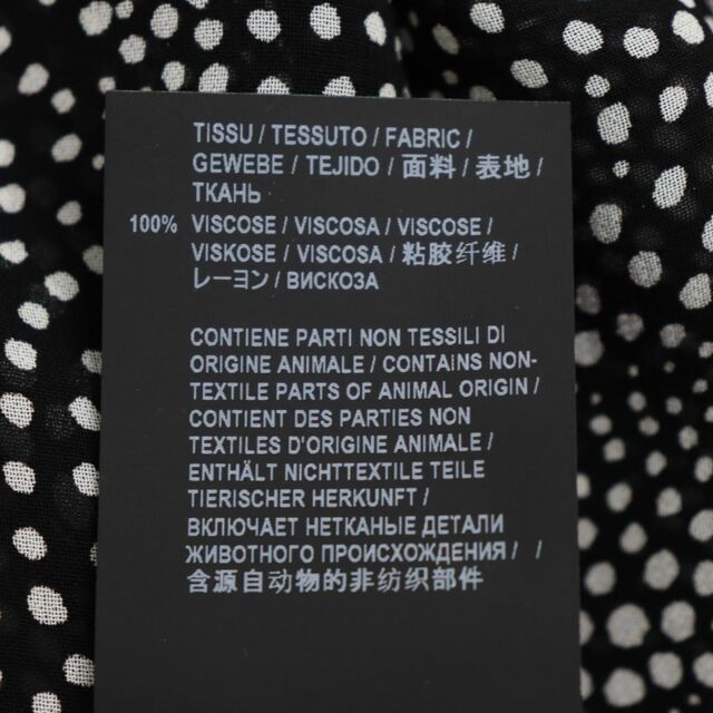 未使用品◆19SS SAINT LAURENT PARIS サンローランパリ オープンカラー ショートスリーブシャツ ブラック×ホワイト 37/14 1/2 伊製 正規品