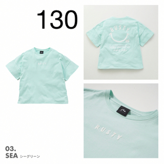 ラスティ(RUSTY)のラスティ　女の子　ガールズ　130サイズ　シーブルー　半袖Tシャツ(Tシャツ/カットソー)