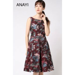 アナイ(ANAYI)のANAYI フラワージャガードタックワンピース(ひざ丈ワンピース)