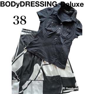 ボディドレッシングデラックス(BODY DRESSING Deluxe)のボディドレッシングデラックス　トップス　黒　カットソー　ポロシャツ　ストレッチ(カットソー(半袖/袖なし))