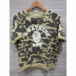 アベイシングエイプ(A BATHING APE)の[U5717]アベイシングエイプ 迷彩 トレーナー ロゴプリント Mサイズ(Tシャツ/カットソー(半袖/袖なし))