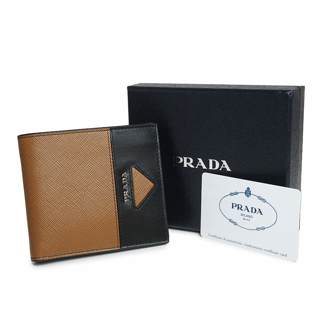 【良品✨】prada プラダ　折り財布 レザー　nero 黒