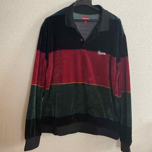 supreme 19AW Stripe Velour L/SPolo | www.innoveering.net