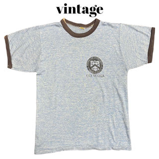 アートヴィンテージ(ART VINTAGE)の80’s vintage リンガーTシャツ GLY NCO.GA 霜降りブルー(Tシャツ/カットソー(半袖/袖なし))