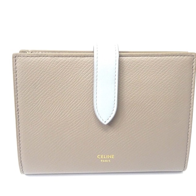 セリーヌ 二つ折り財布 ミディアム ストラップウォレット レザー