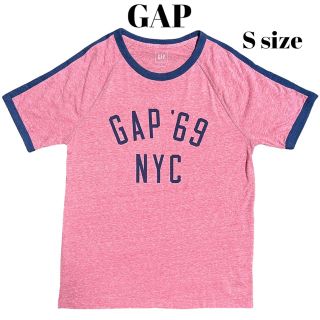 ギャップ(GAP)のGAP リンガーTシャツ NYC 霜降りピンク あいみょん 大きめS(Tシャツ/カットソー(半袖/袖なし))