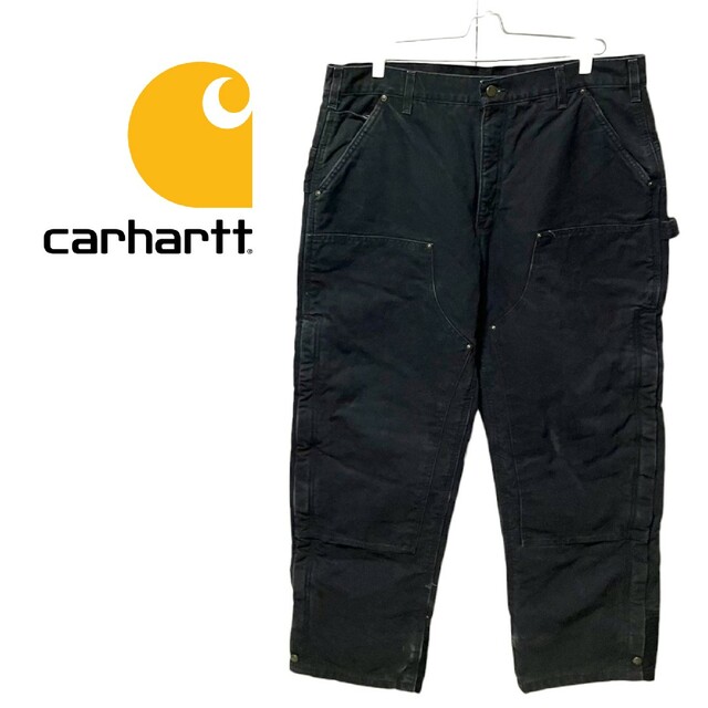 【Carhartt】 ダブルニーダックブラックペインターパンツ A-861