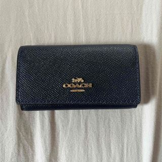 コーチ(COACH)の【美品】COACH キーケース ネイビー(キーケース)